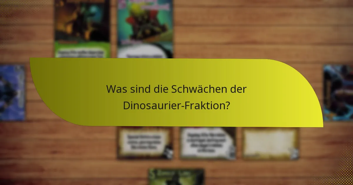 Was sind die Schwächen der Dinosaurier-Fraktion?
