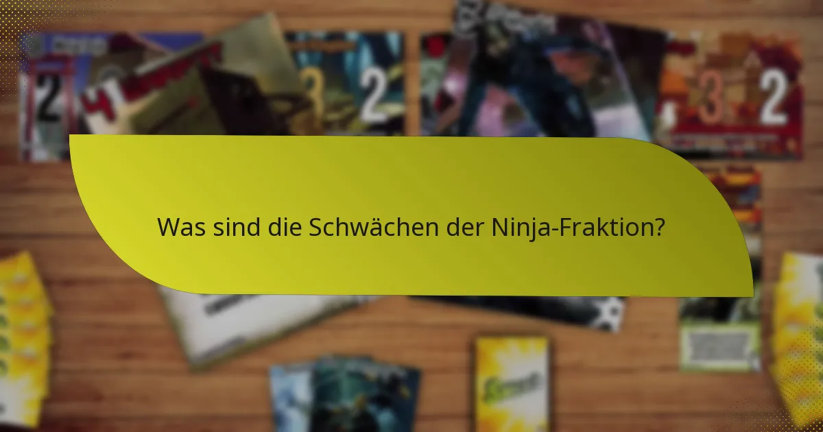 Was sind die Schwächen der Ninja-Fraktion?