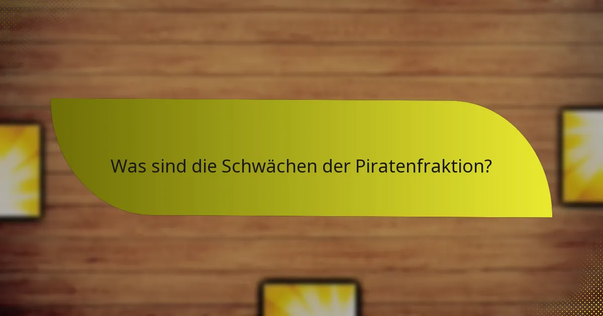Was sind die Schwächen der Piratenfraktion?