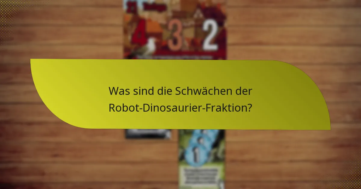 Was sind die Schwächen der Robot-Dinosaurier-Fraktion?
