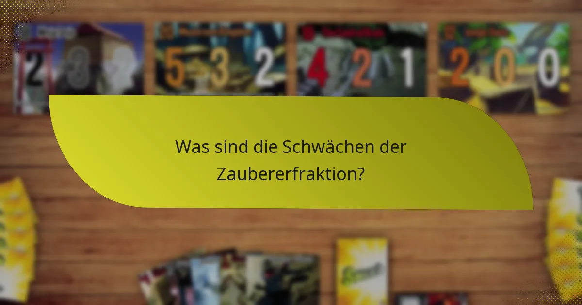 Was sind die Schwächen der Zaubererfraktion?
