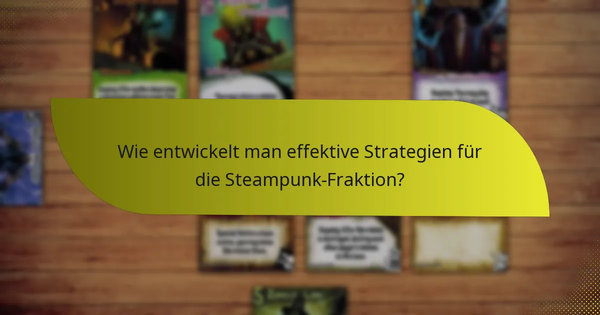 Wie entwickelt man effektive Strategien für die Steampunk-Fraktion?