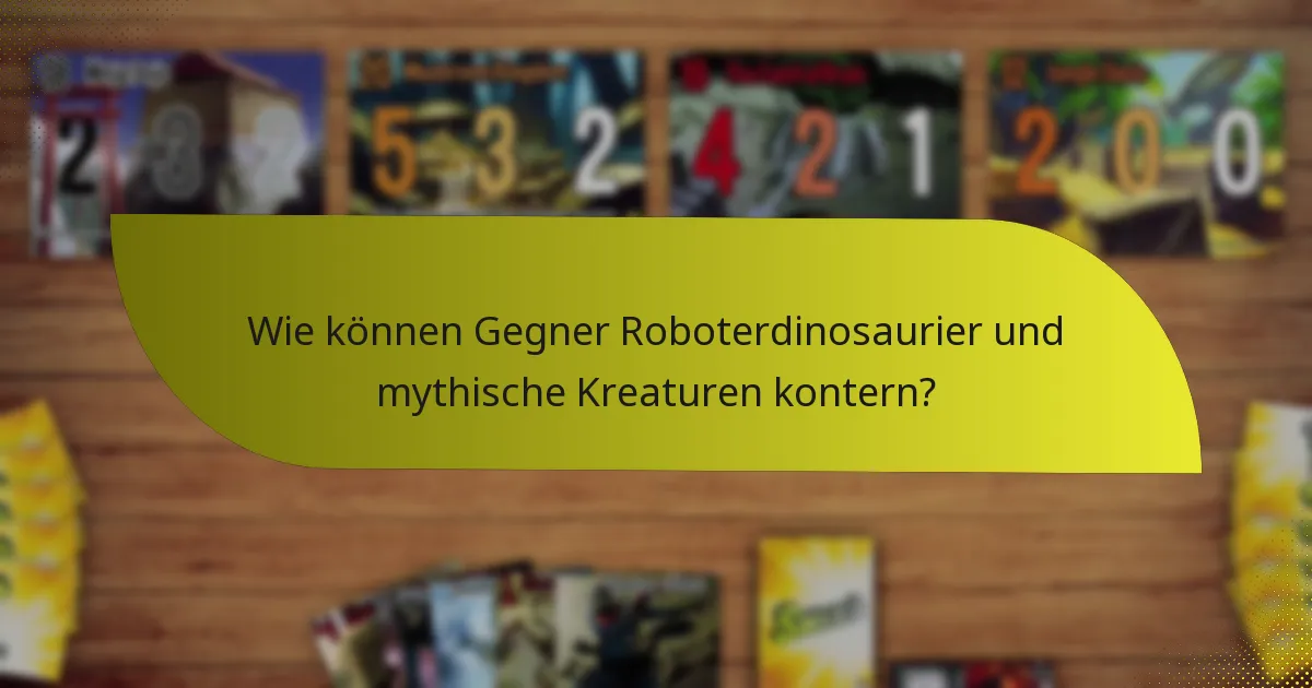 Wie können Gegner Roboterdinosaurier und mythische Kreaturen kontern?