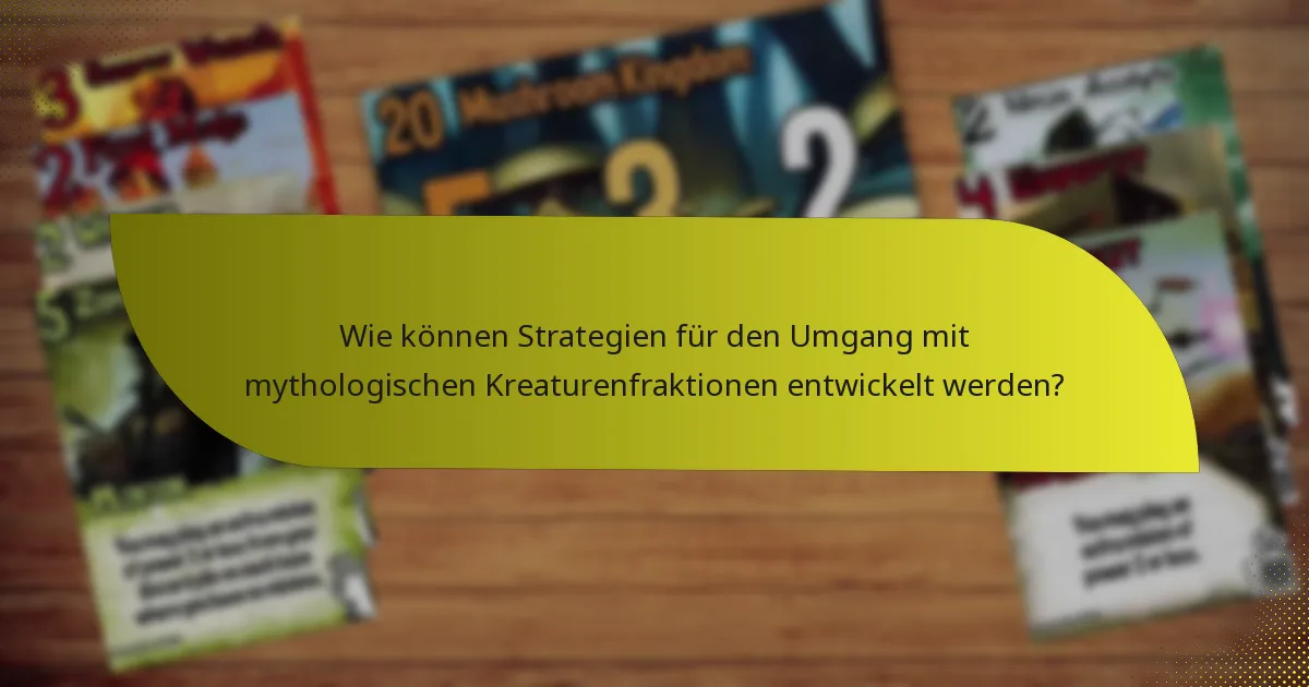 Wie können Strategien für den Umgang mit mythologischen Kreaturenfraktionen entwickelt werden?