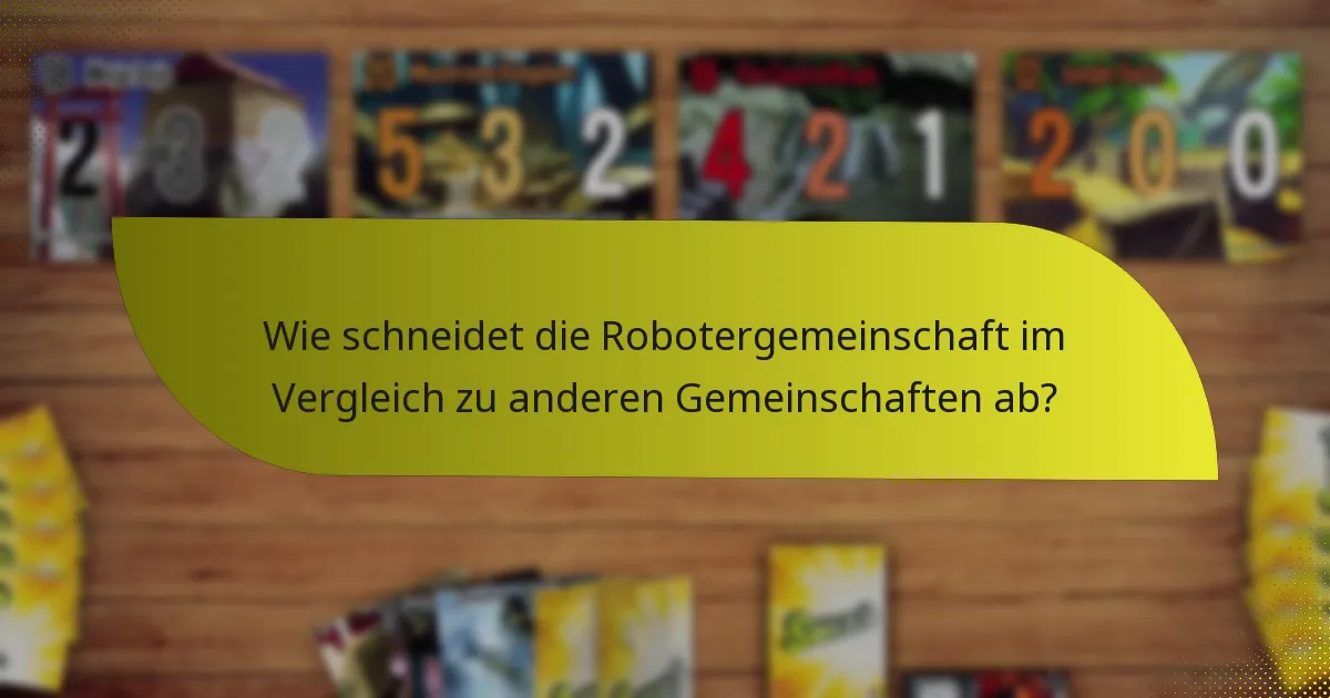 Wie schneidet die Robotergemeinschaft im Vergleich zu anderen Gemeinschaften ab?