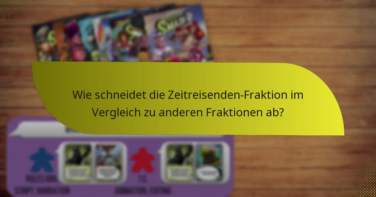 Wie schneidet die Zeitreisenden-Fraktion im Vergleich zu anderen Fraktionen ab?